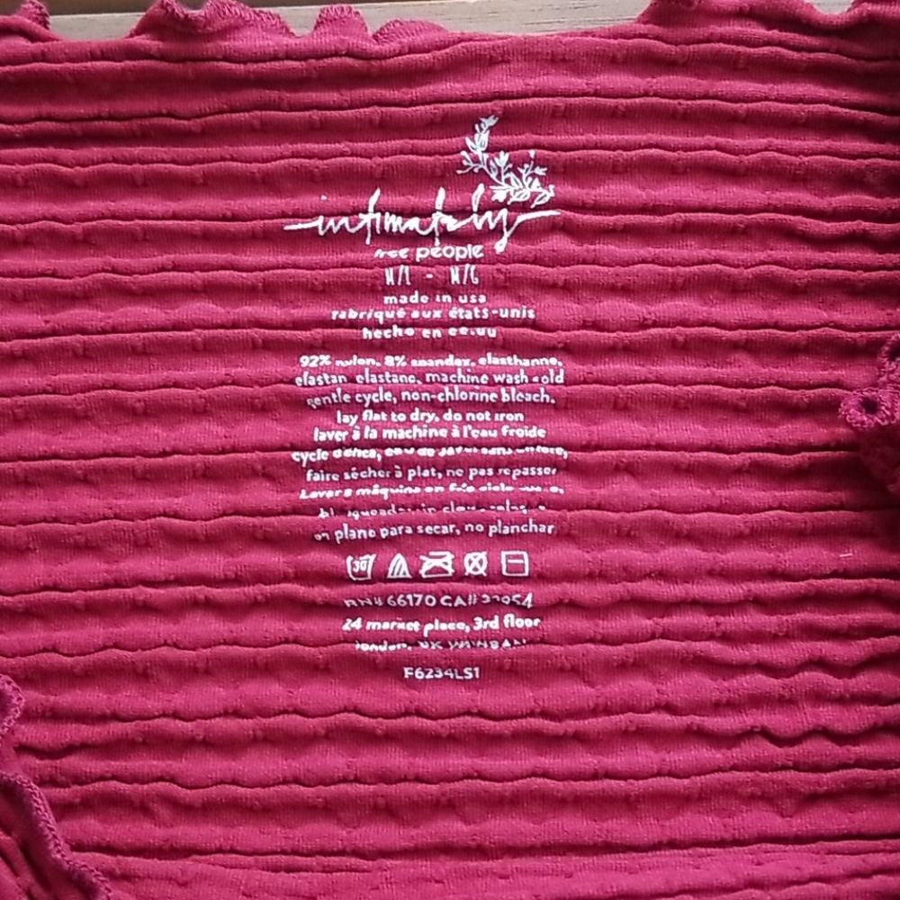 Free People Textured Long Sleeve Crop Top M/L - Picture 5 of 7